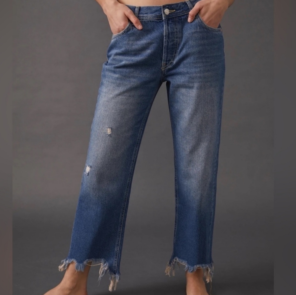 Free People Maggie Mid Rise Straight Size Sequoia Wash NWT Size 26 - Picture 2 of 7